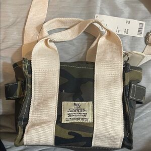 BDG Camouflage Belt Bag with Cream Straps